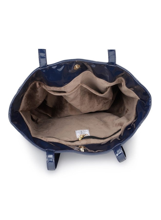 True 2 F Chic Oversized Handbag - Stylish & Spacious Handbag for Women & Girls | Office & College Use(Midnight Blue) - Image 5